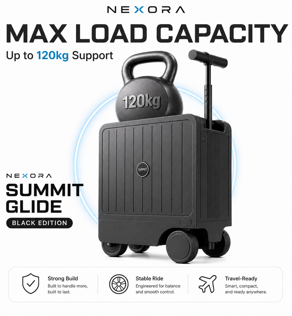 NEXORA Summit Glide Classic Smart Ride-On Luggage
